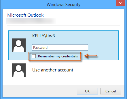 microsoft outlook update credentials