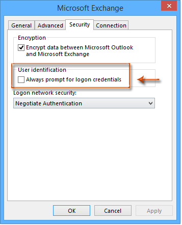 Exchange Migrations in - Prevent Outlook from asking credentials after manually creating an Outlook profile – Help Center